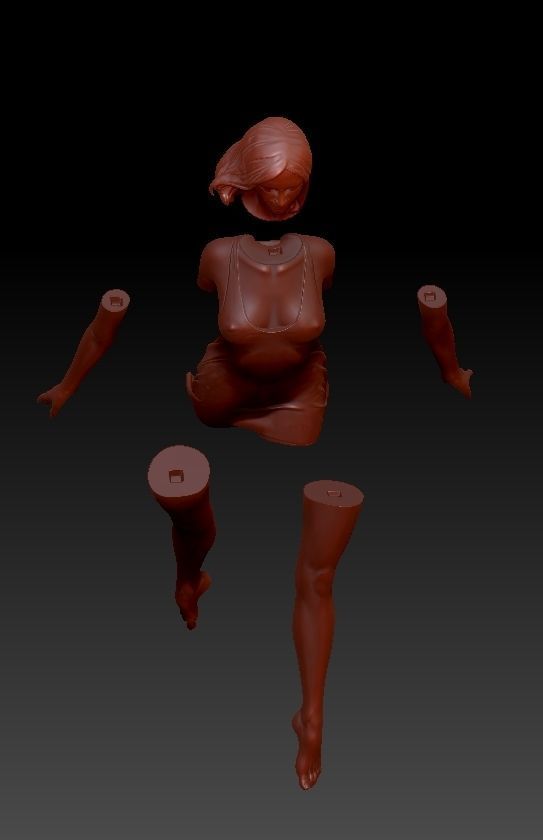 GIRL IN WIND 3 3D print model_8