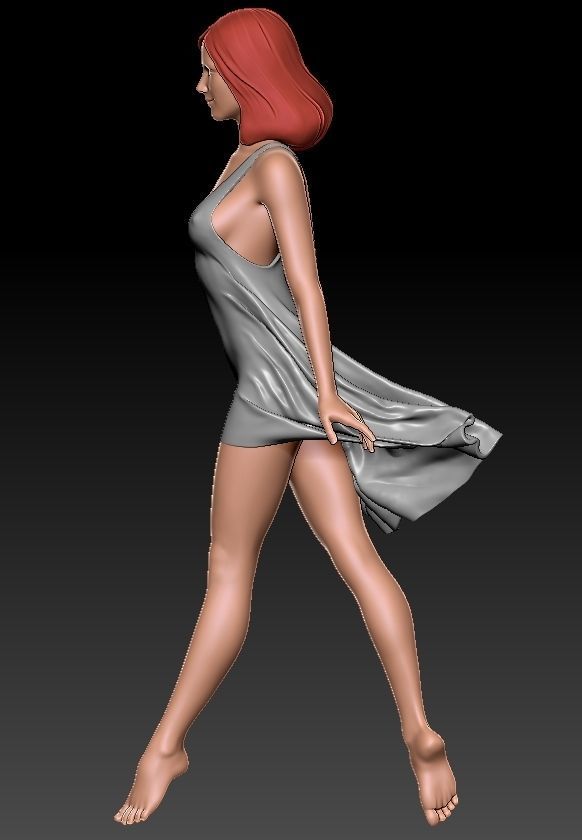 GIRL IN WIND 3 3D print model_2