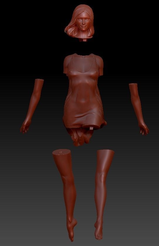 GIRL IN WIND 3 3D print model_7
