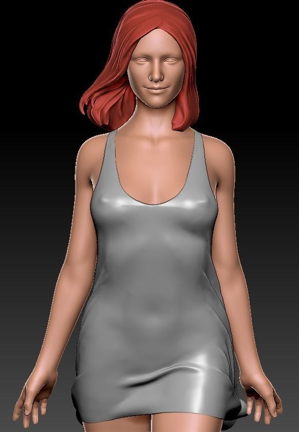 GIRL IN WIND 3 3D print model_3