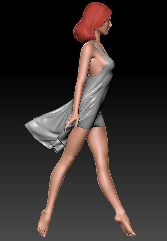 GIRL IN WIND 3 3D print model_1