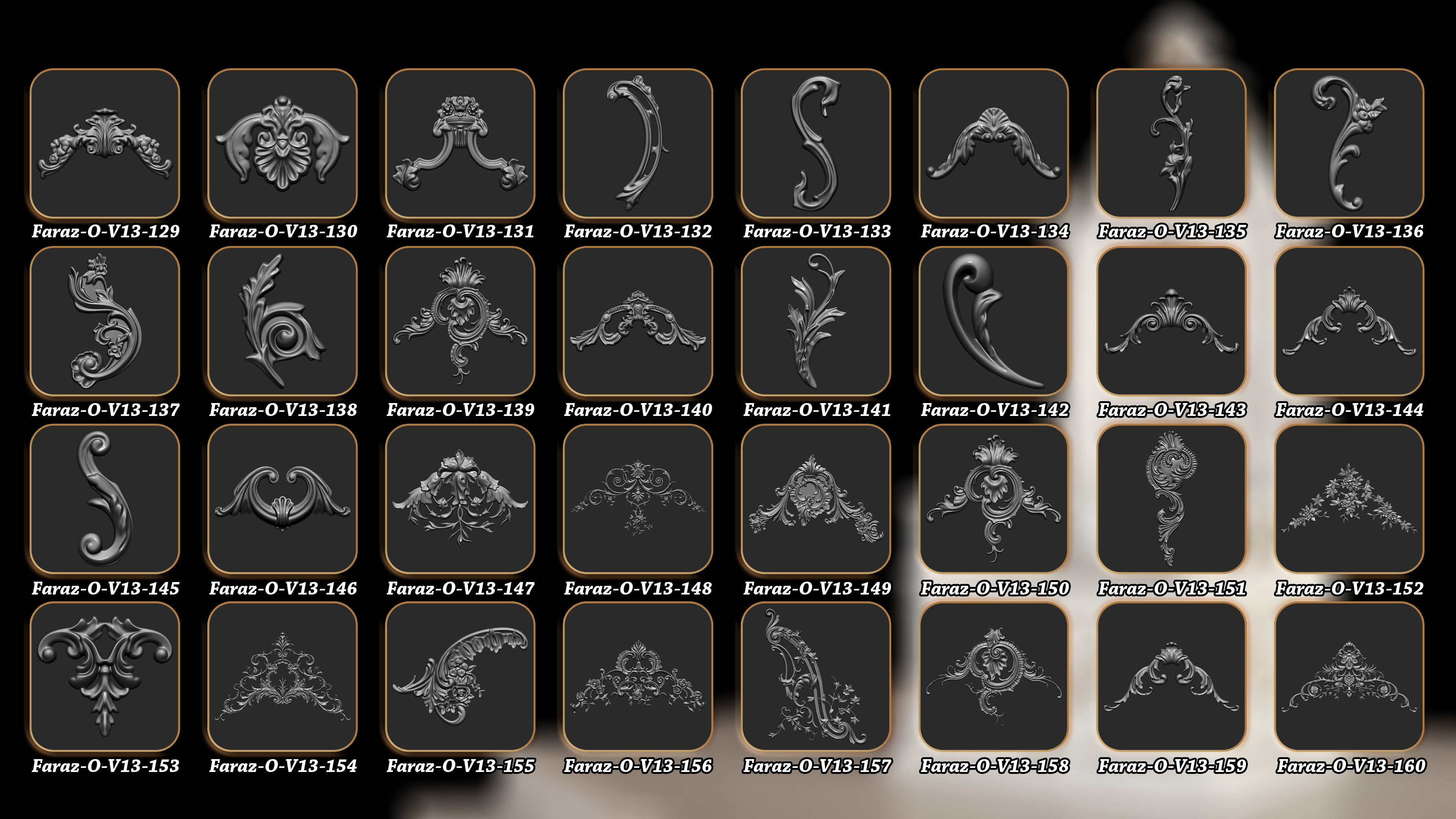 210 Ornament alpha brush and 3D Model Vol13 3D model_5