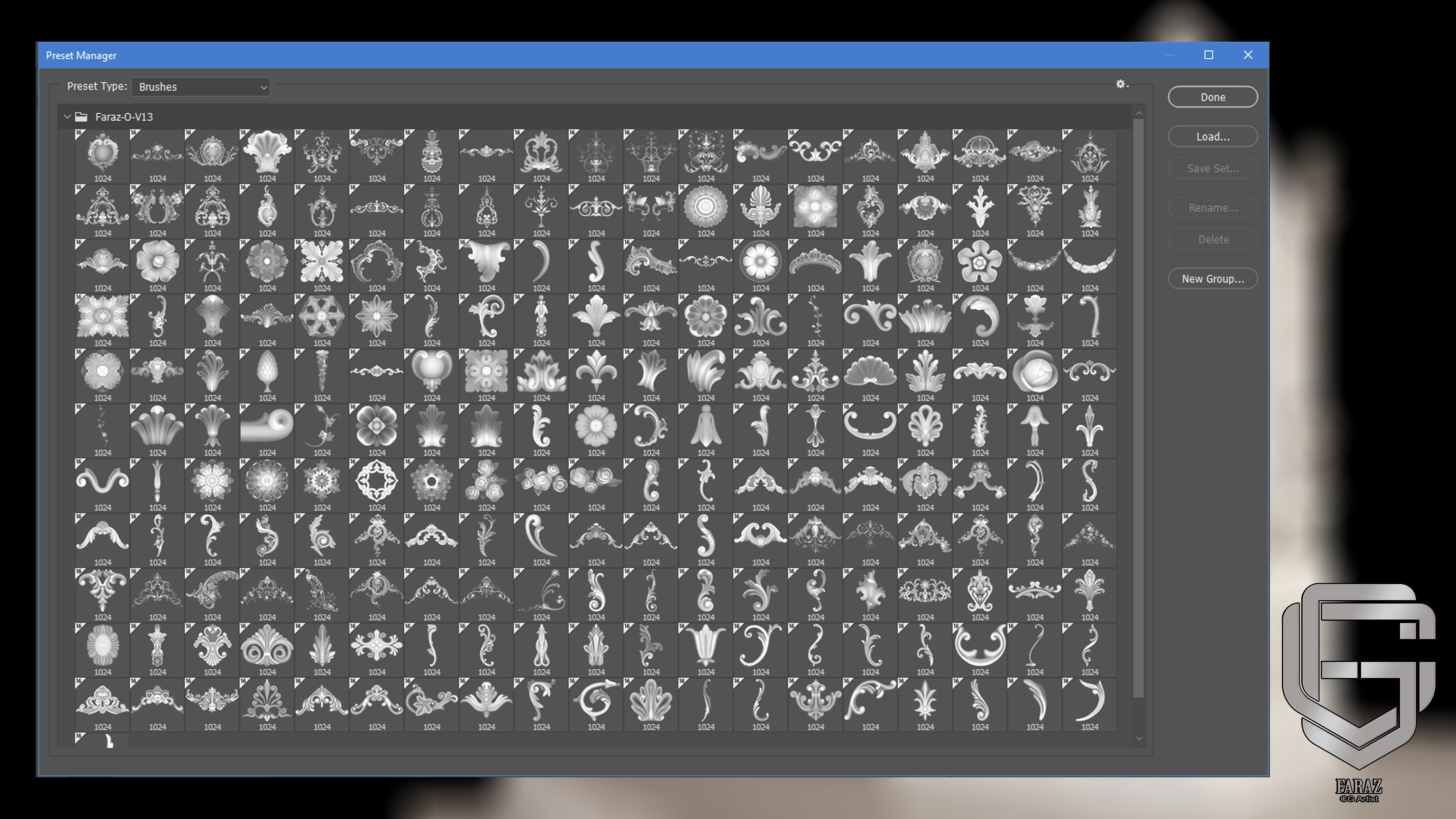 210 Ornament alpha brush and 3D Model Vol13 3D model_9