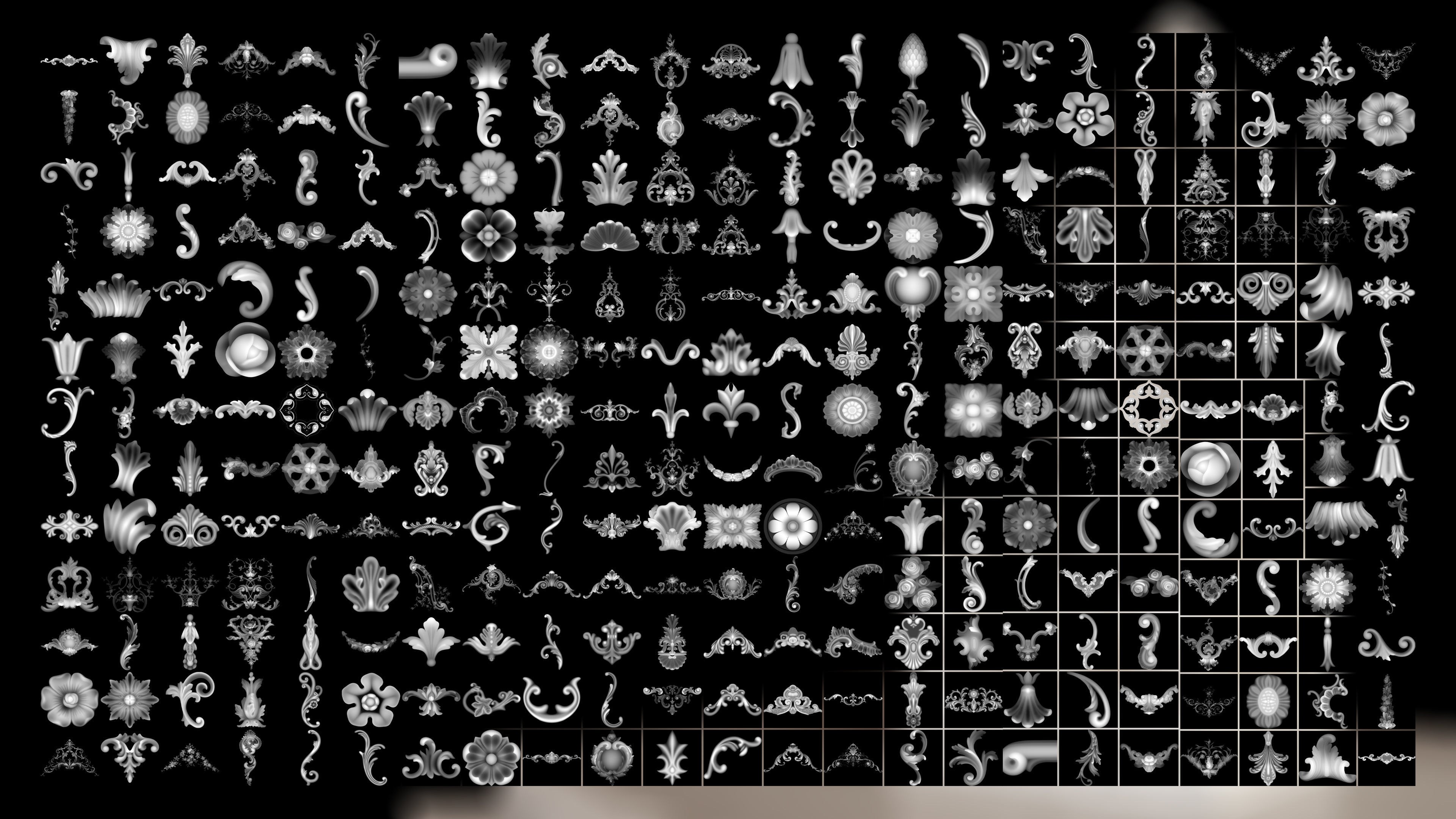 210 Ornament alpha brush and 3D Model Vol13 3D model_8