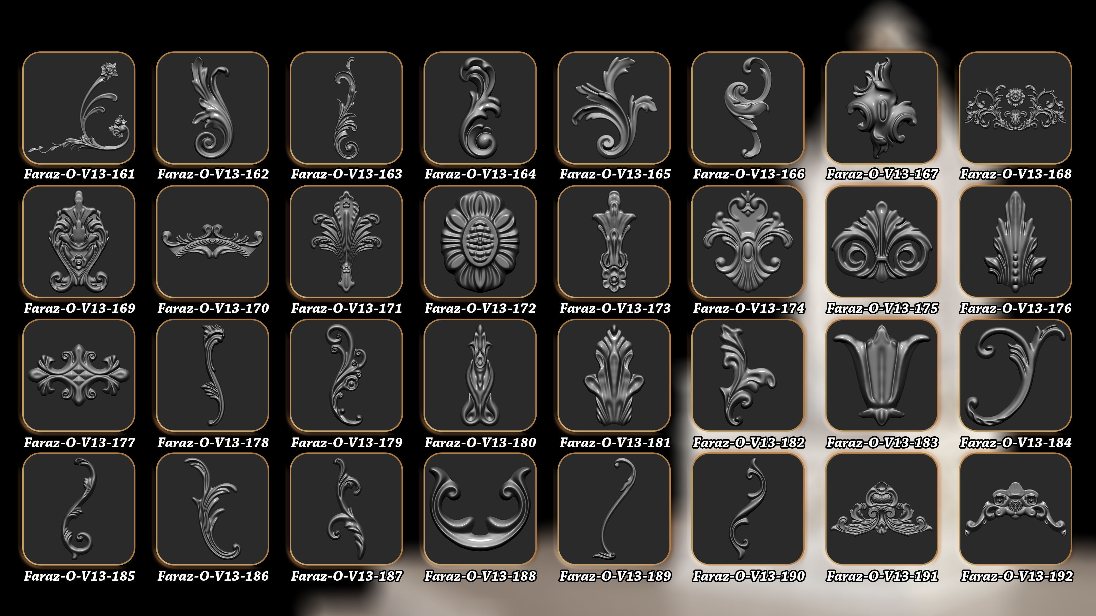 210 Ornament alpha brush and 3D Model Vol13 3D model_6