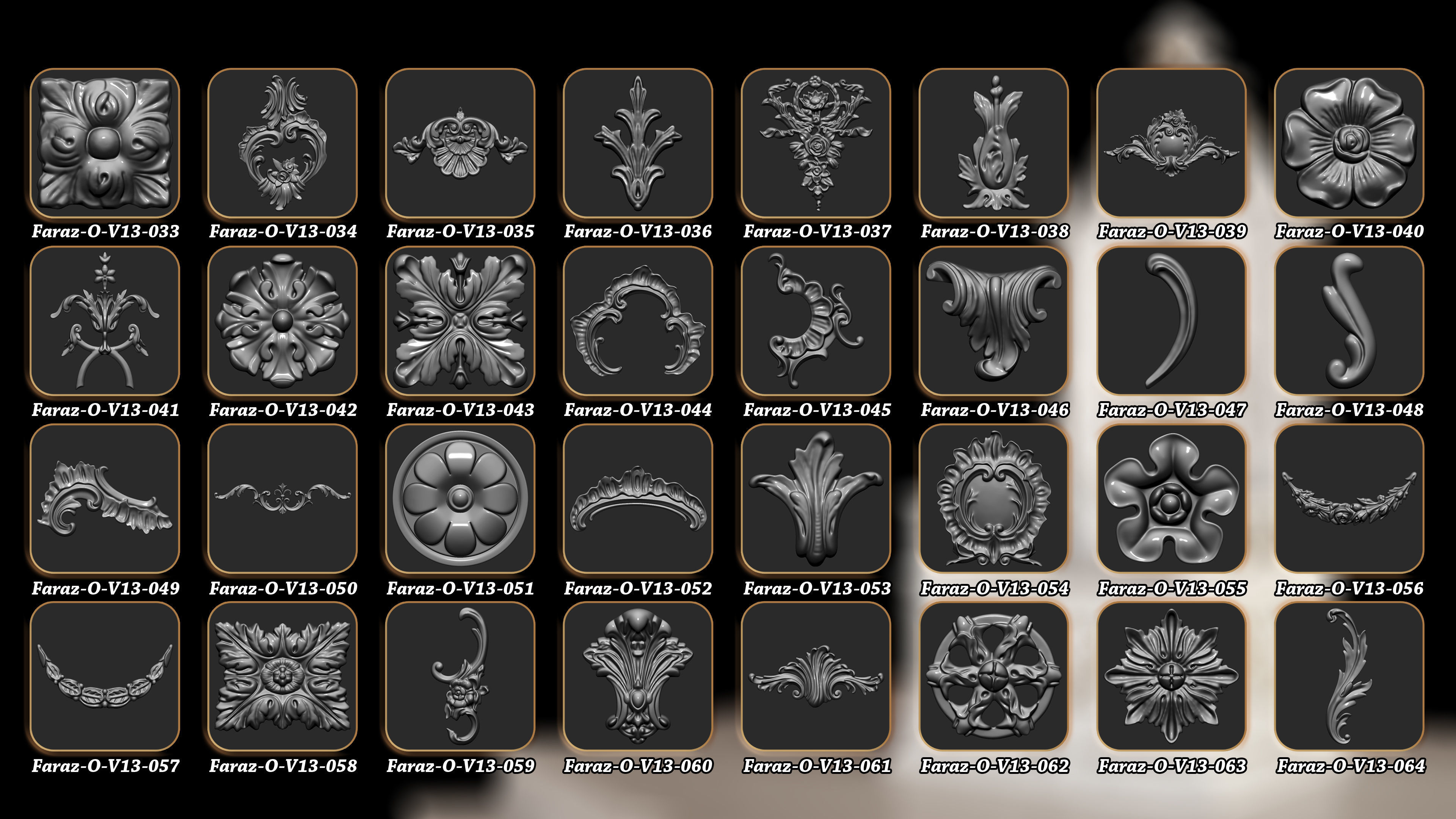 210 Ornament alpha brush and 3D Model Vol13 3D model_2