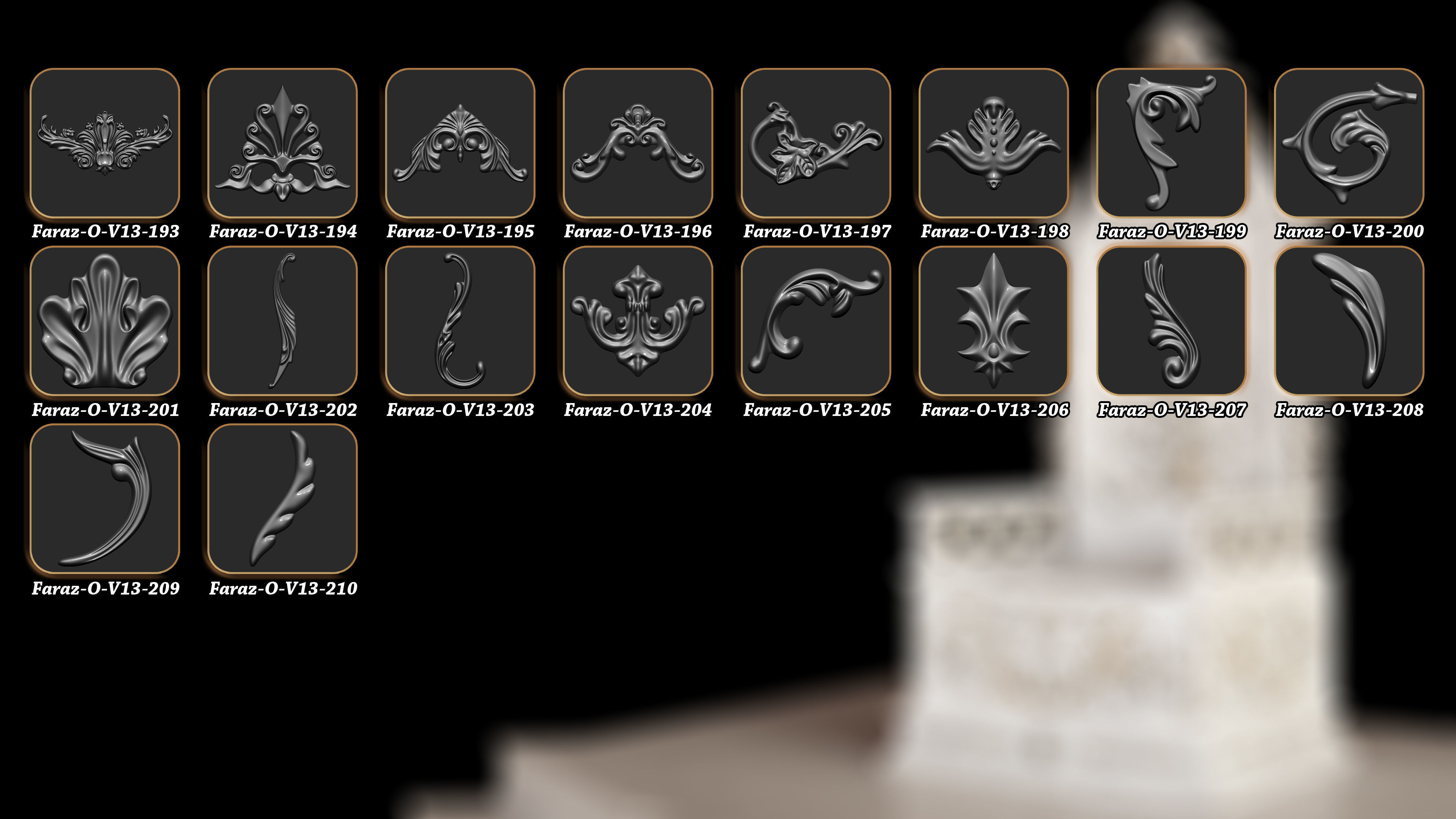 210 Ornament alpha brush and 3D Model Vol13 3D model_7