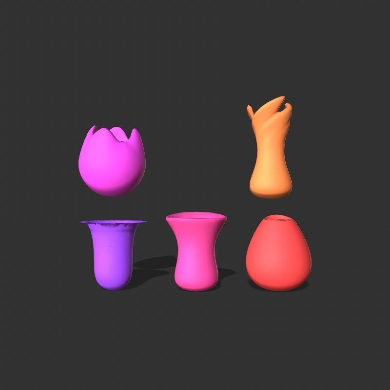 Low poly flowers collection mushroom Low-poly 3D model_40