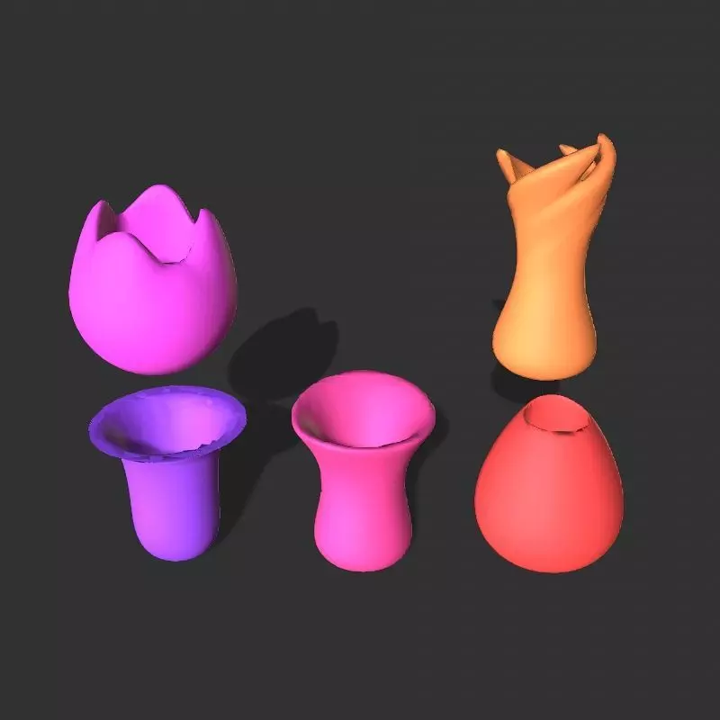 Low poly flowers collection mushroom Low-poly 3D model_0