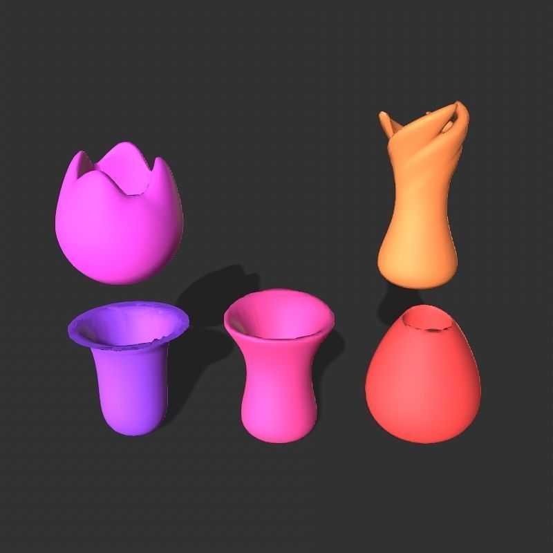 Low poly flowers collection mushroom Low-poly 3D model_41