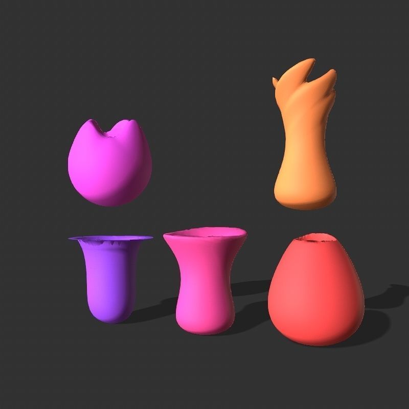 Low poly flowers collection mushroom Low-poly 3D model_43