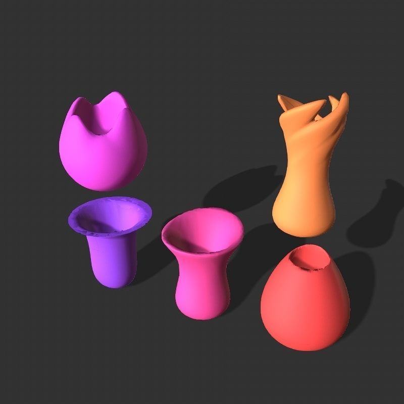 Low poly flowers collection mushroom Low-poly 3D model_47