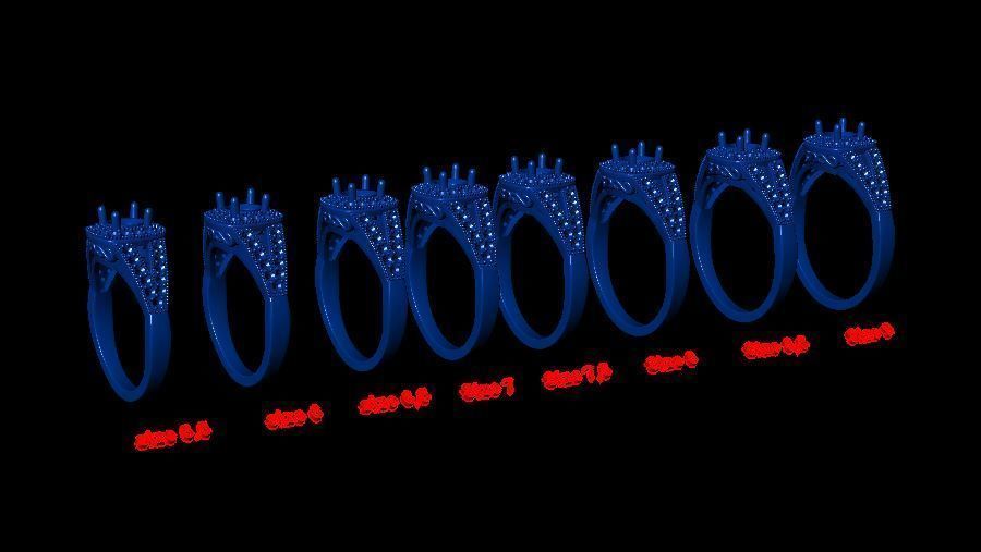 solitaire with ring sizes  8 part S79 3D print model_13