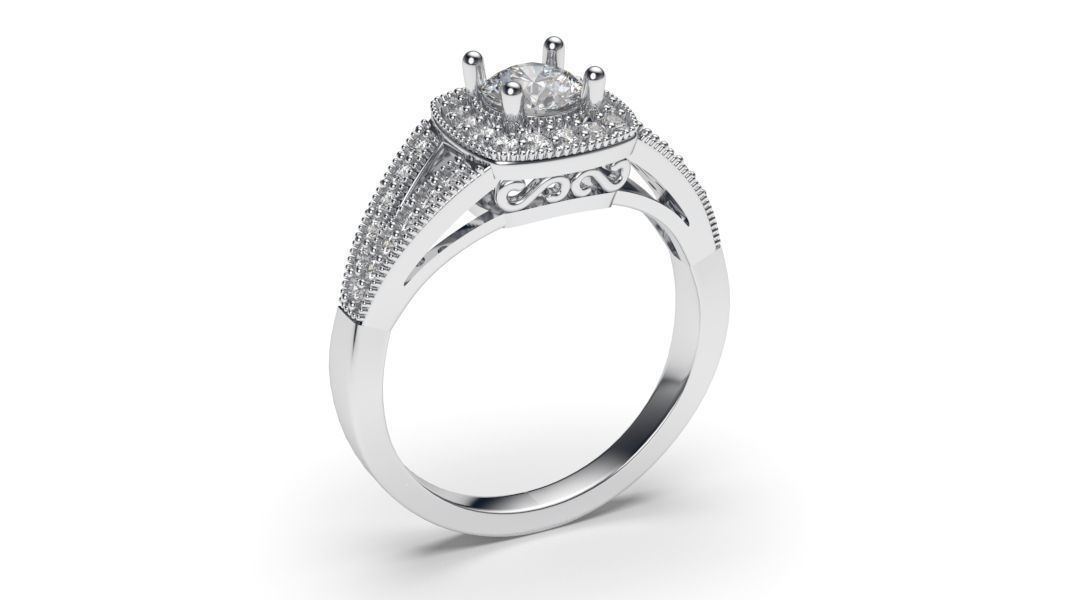 solitaire with ring sizes  8 part S79 3D print model_2