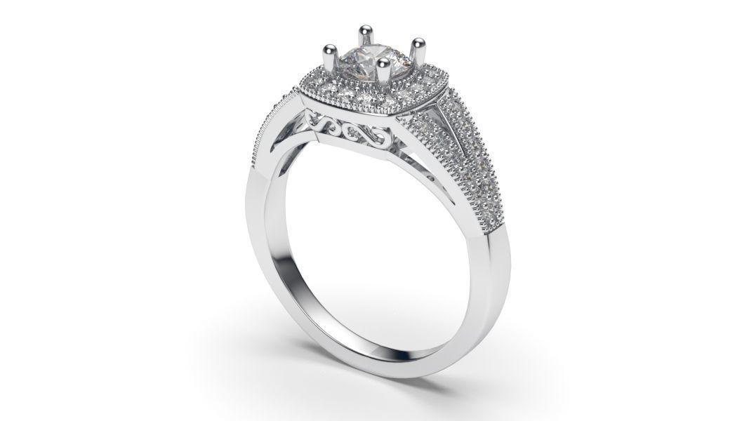 solitaire with ring sizes  8 part S79 3D print model_8