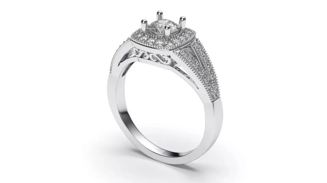 solitaire with ring sizes  8 part S79 3D print model_0