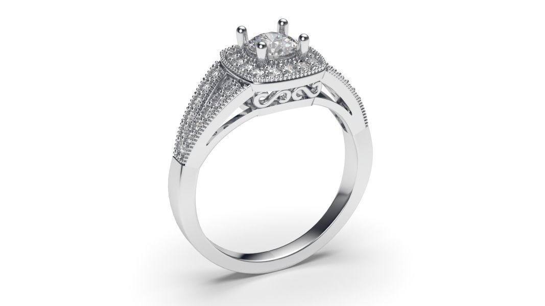 solitaire with ring sizes  8 part S79 3D print model_6