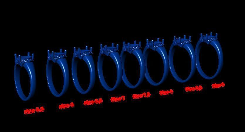 solitaire with ring sizes  8 part S81 3D print model_13