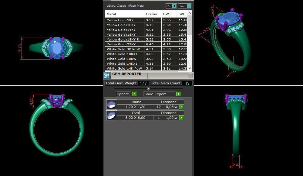 solitaire with ring sizes  8 part S81 3D print model_12