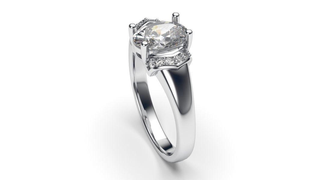 solitaire with ring sizes  8 part S81 3D print model_1