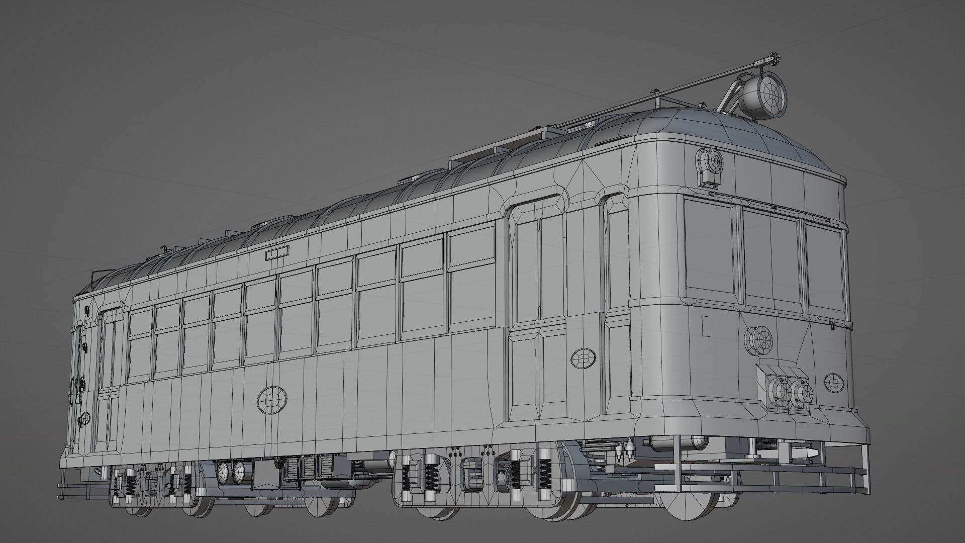 Japanese retro train 3D model_9