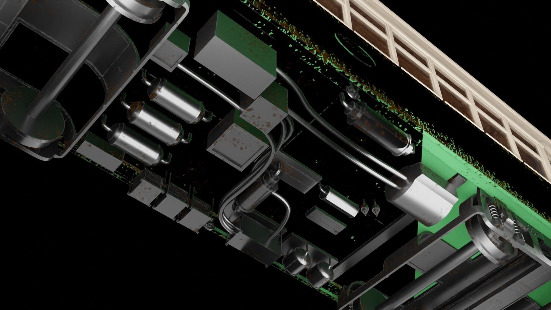 Japanese retro train 3D model_4