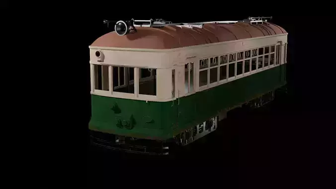 Japanese retro train 3D model