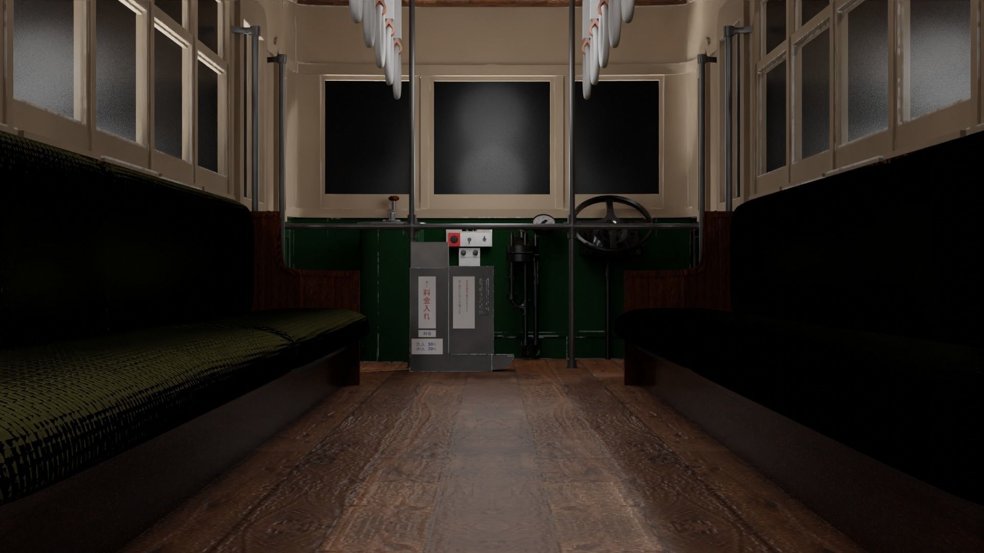 Japanese retro train 3D model_5