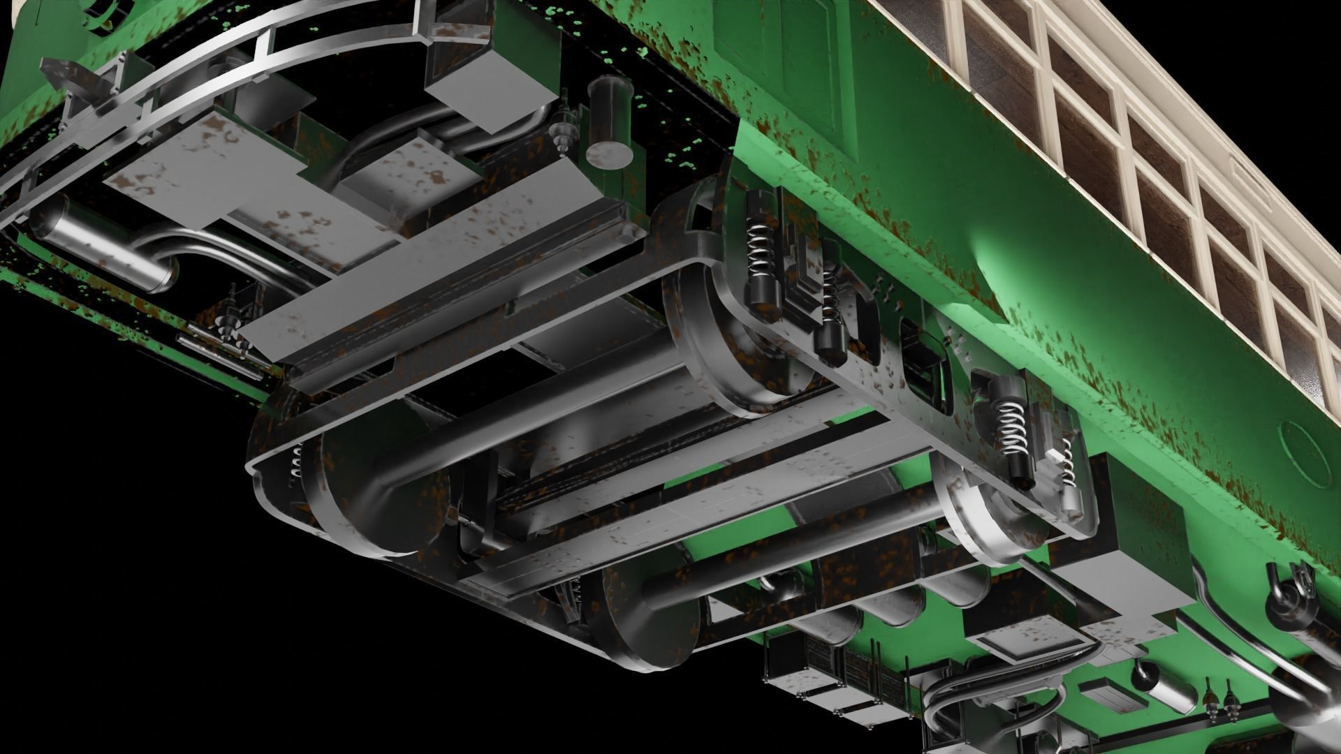 Japanese retro train 3D model_3