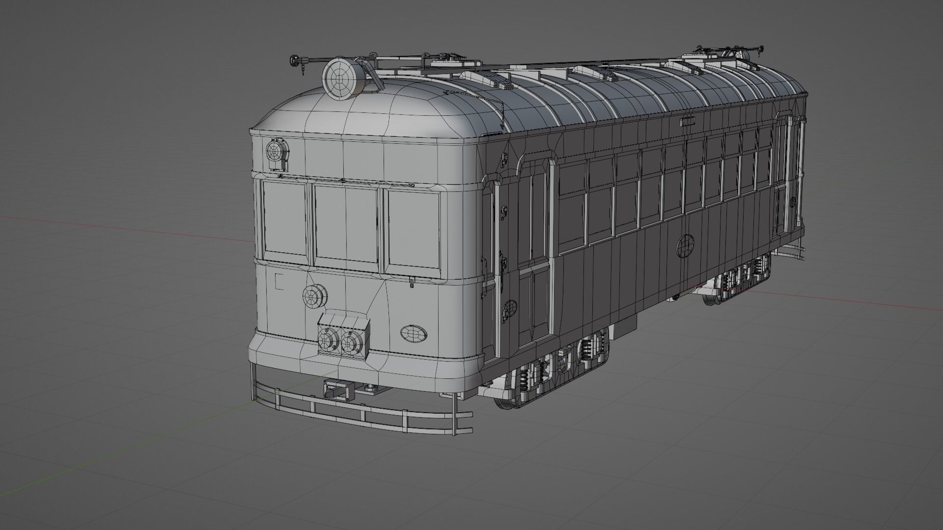 Japanese retro train 3D model_8