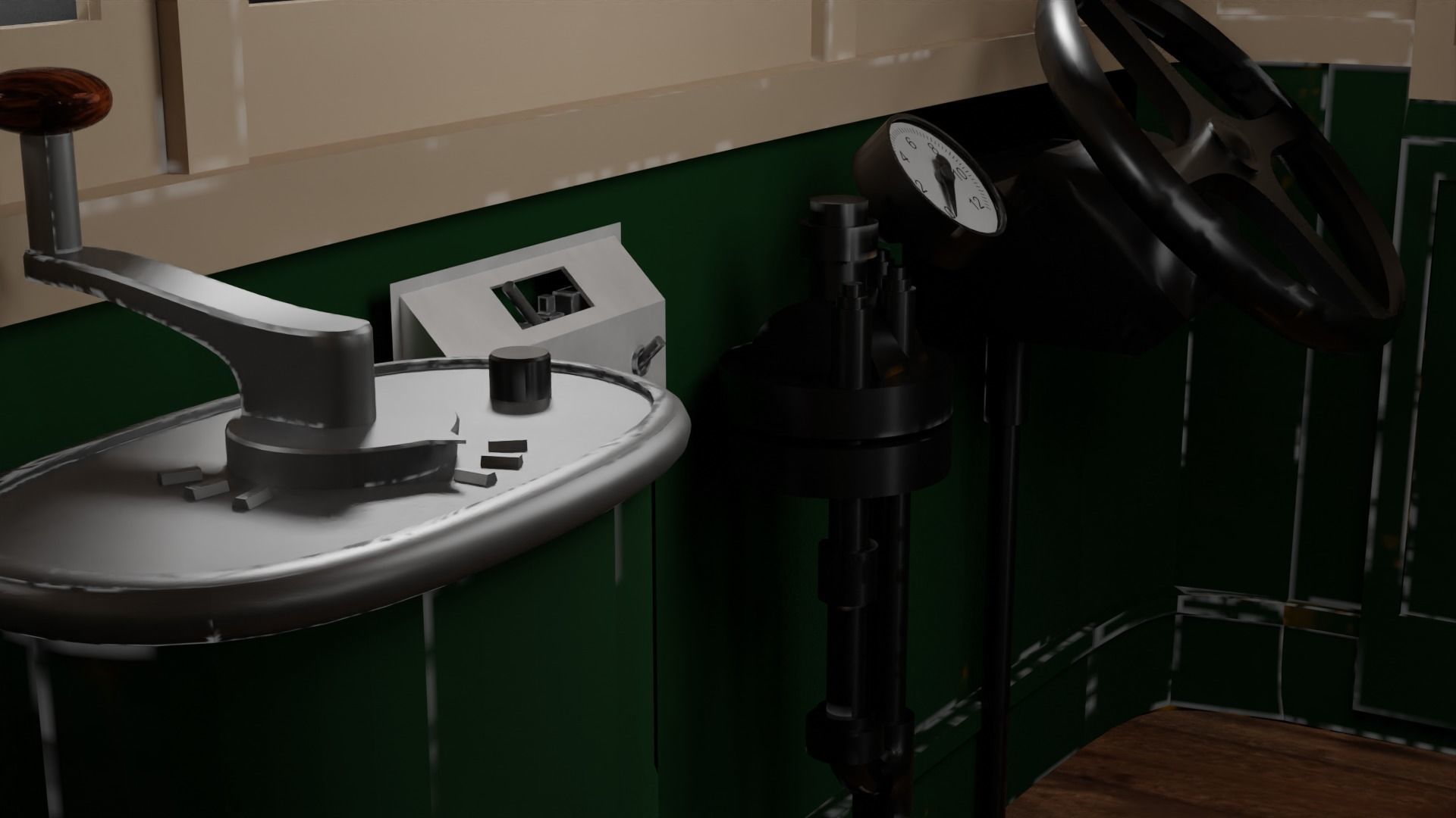 Japanese retro train 3D model_7