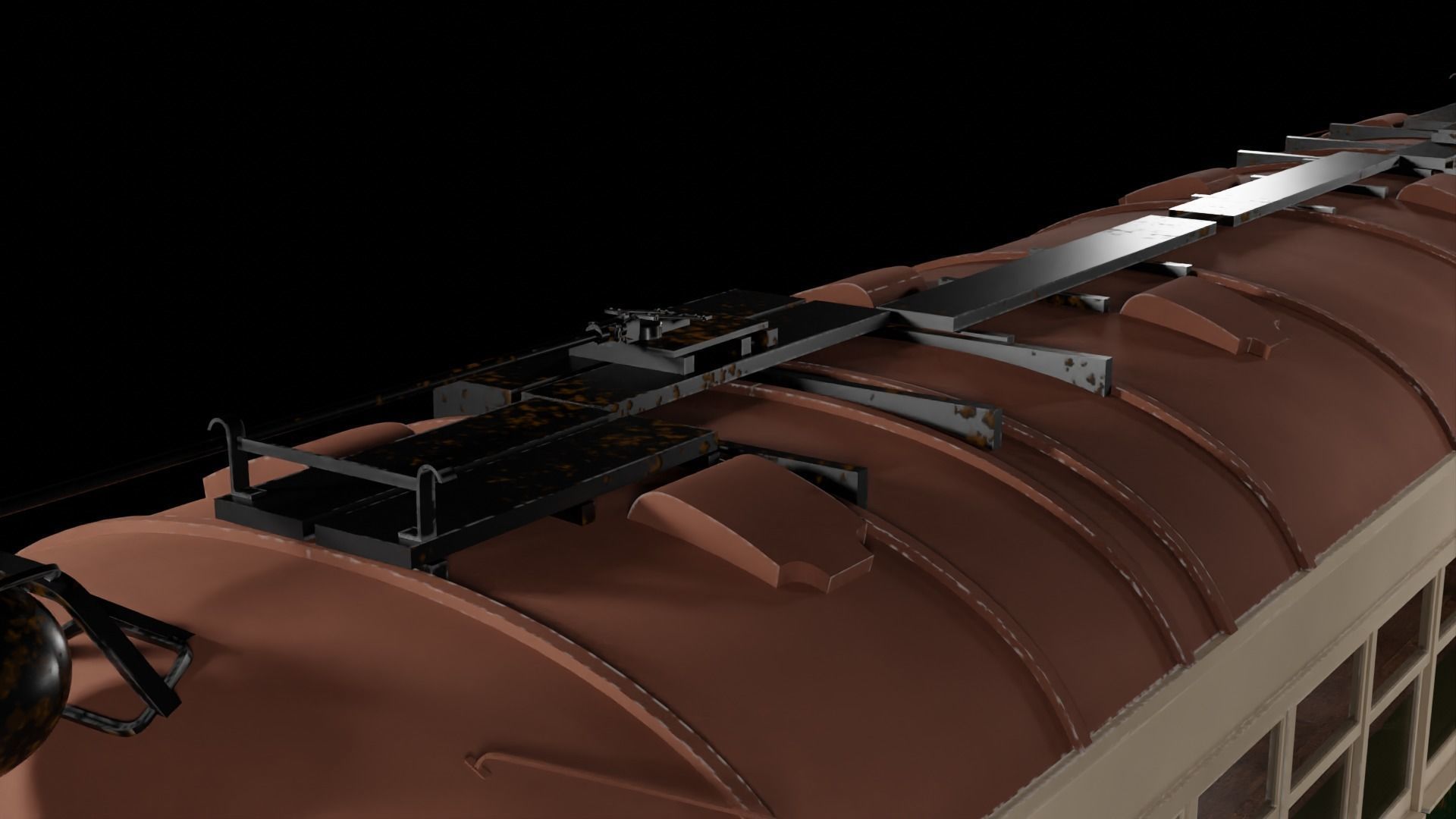 Japanese retro train 3D model_2