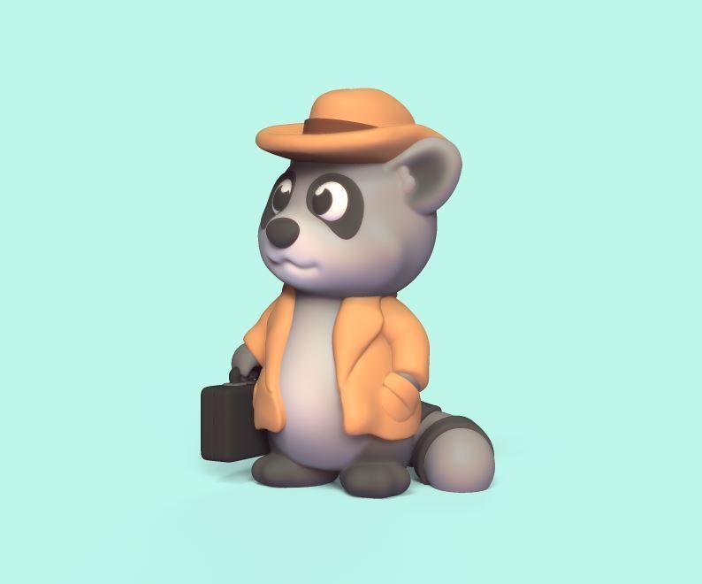 Raccoon Coat 3D print model_2