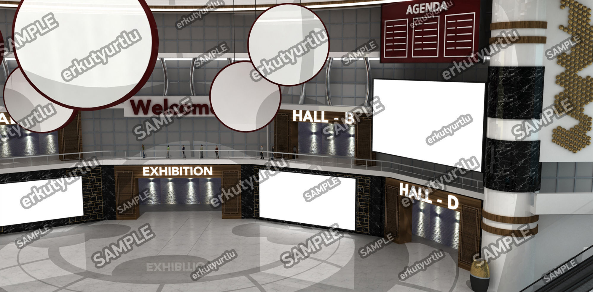 Virtual Congress Lobby Stage 001 3D model_2