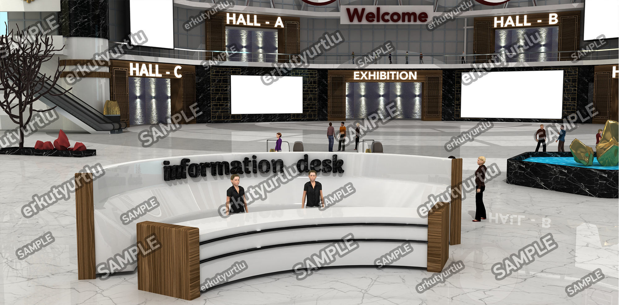 Virtual Congress Lobby Stage 001 3D model_1