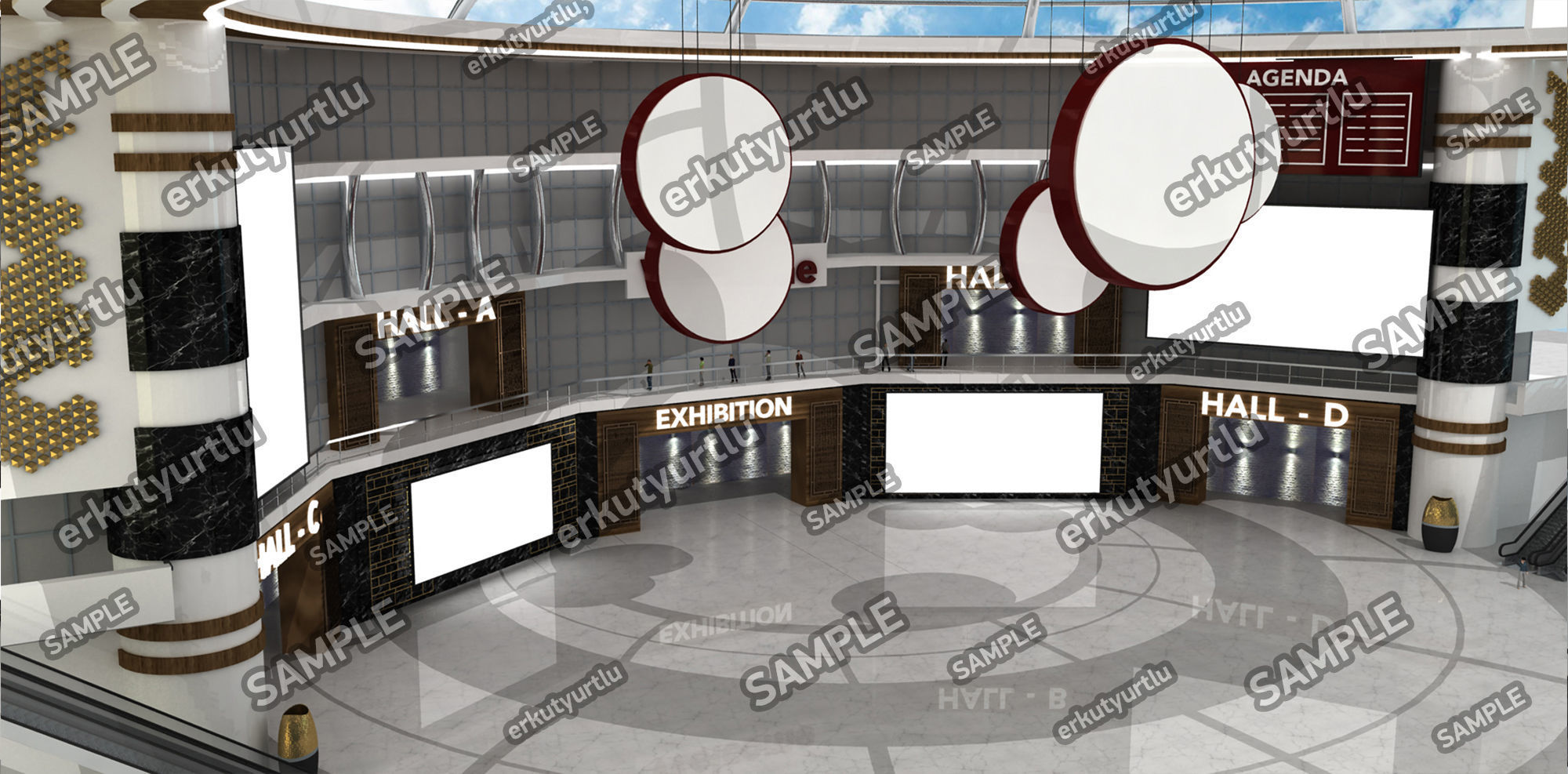 Virtual Congress Lobby Stage 001 3D model_3
