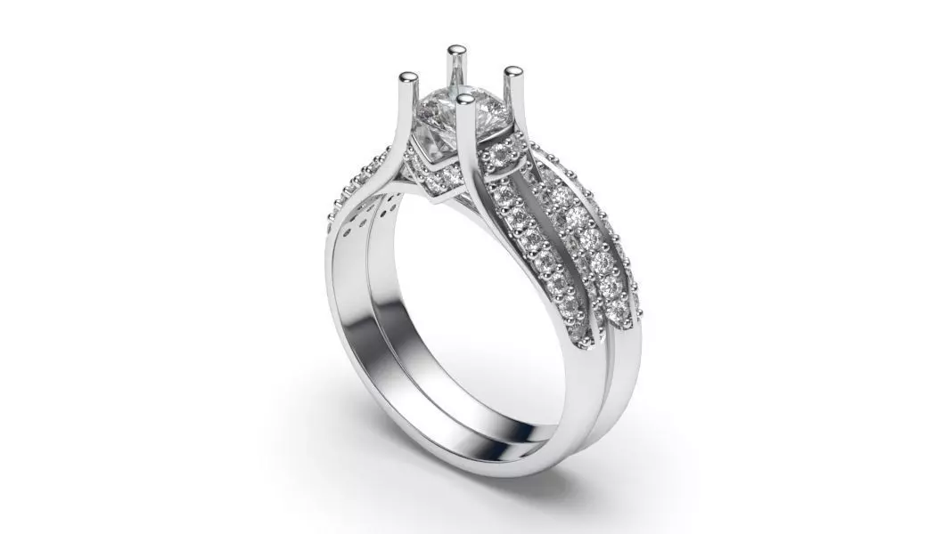 solitaire with ring sizes 8 part S85 3D print model