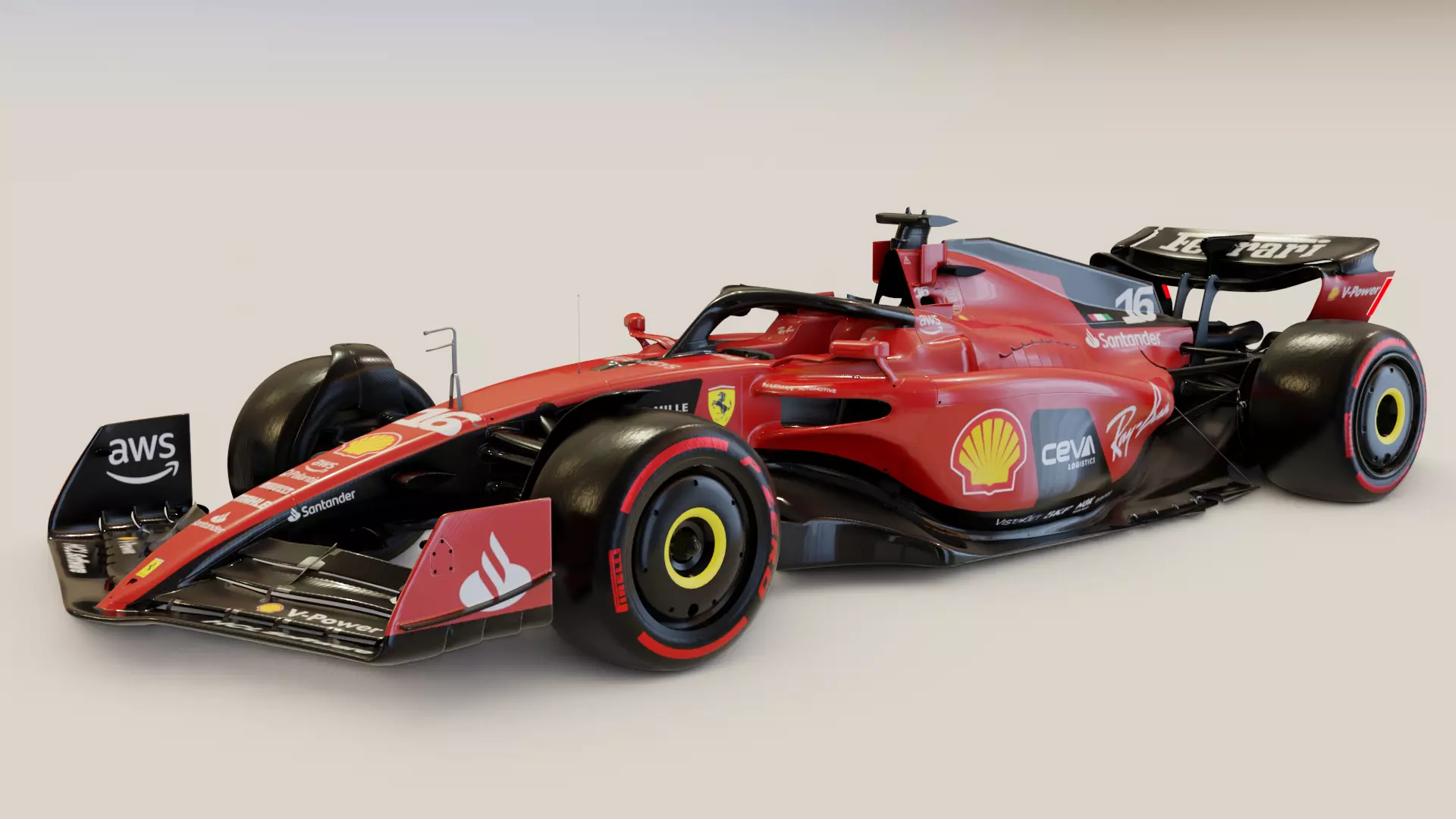 Ferrari SF-23 2023 Charles Leclerc Rigged 3D model 3D model_0