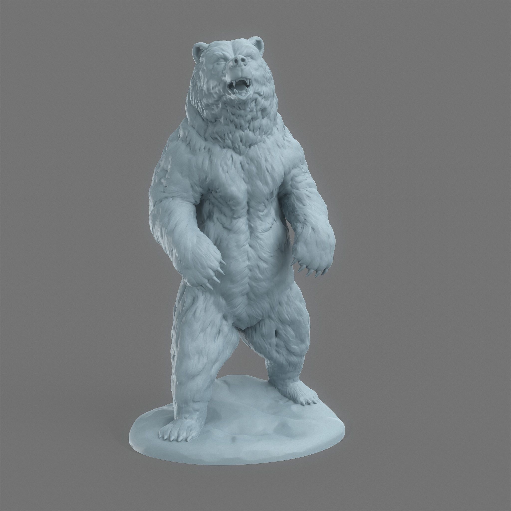 Bear Statue Print Ready 3D model_6