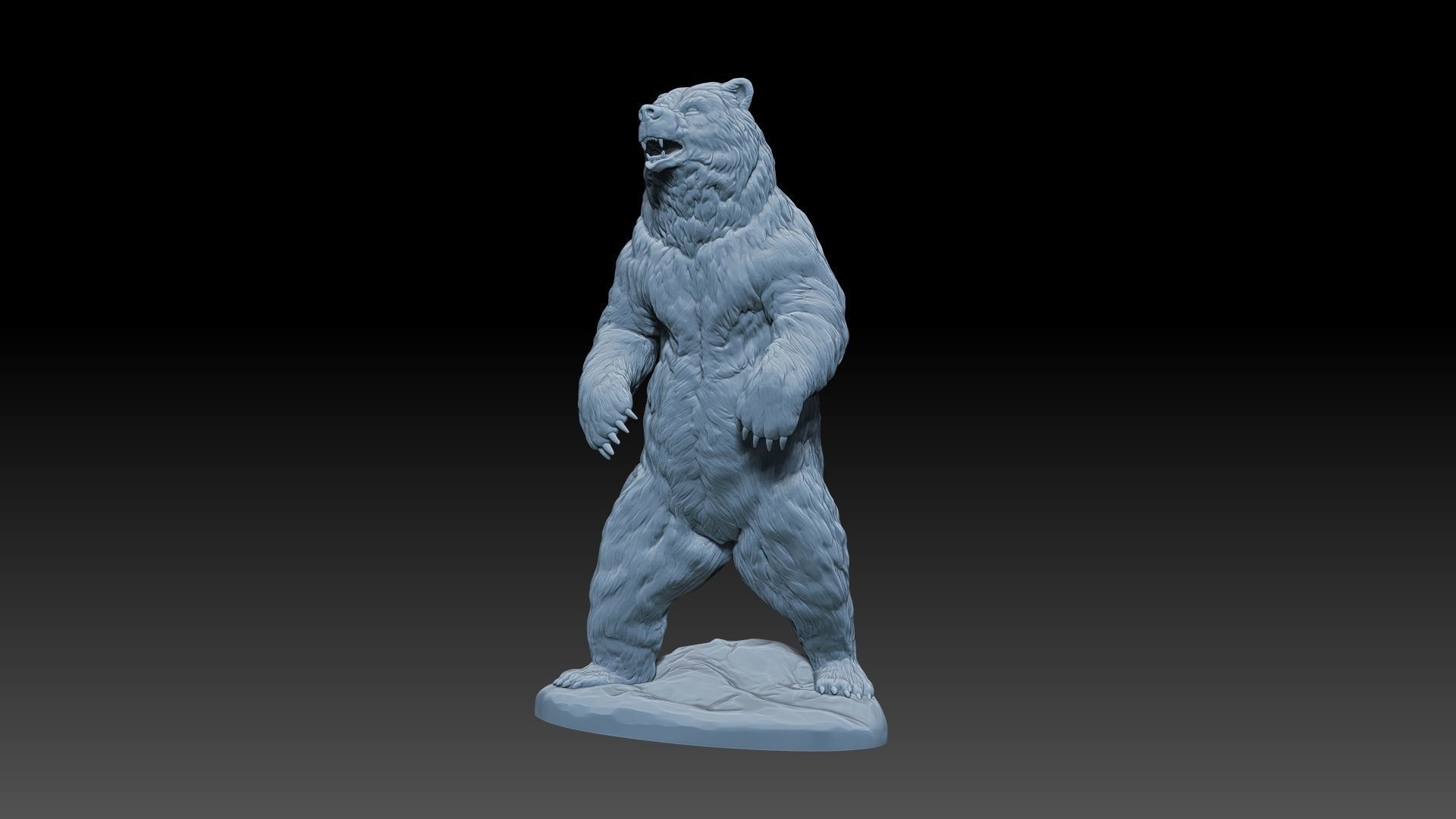 Bear Statue Print Ready 3D model_4