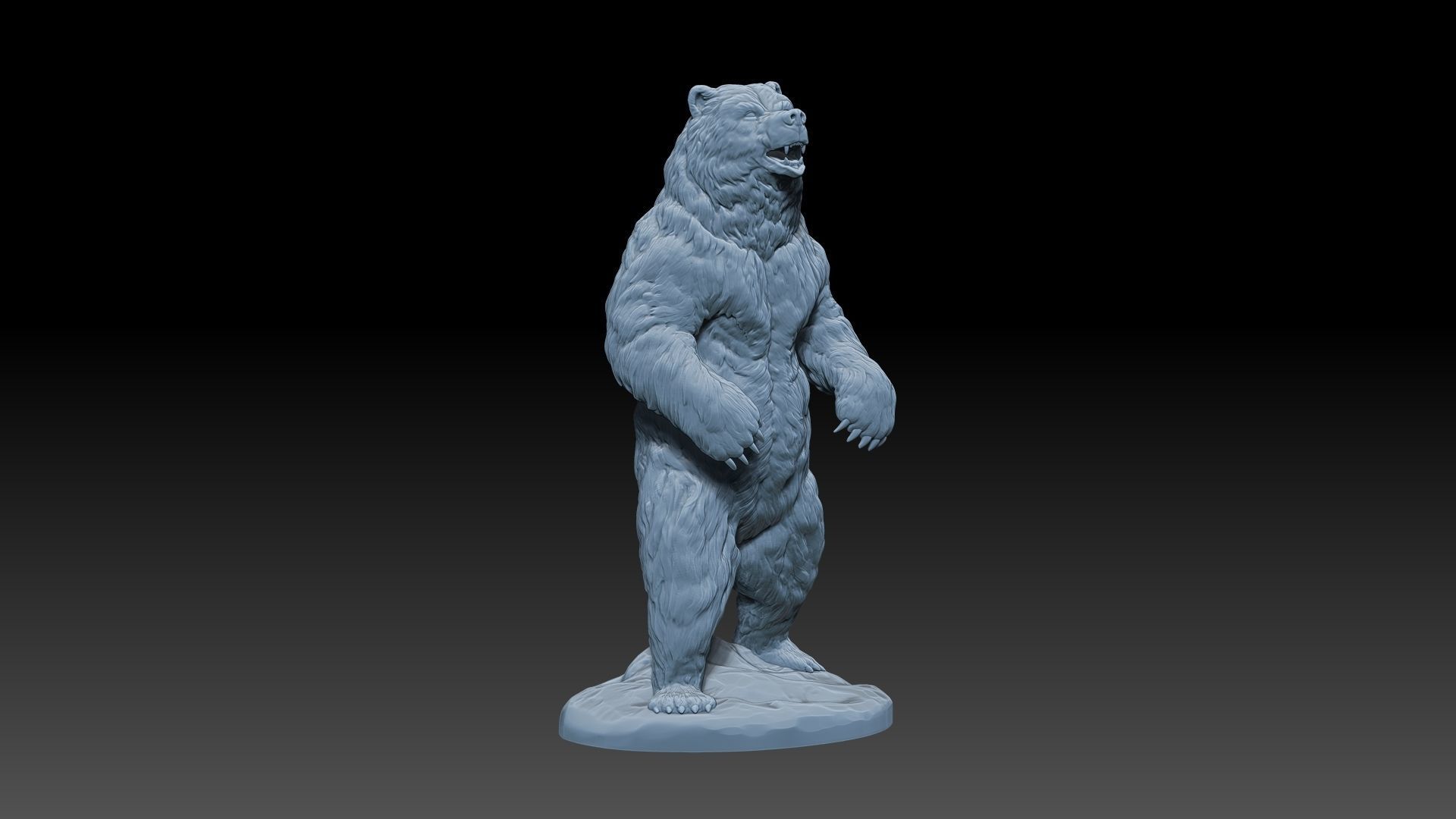 Bear Statue Print Ready 3D model_1