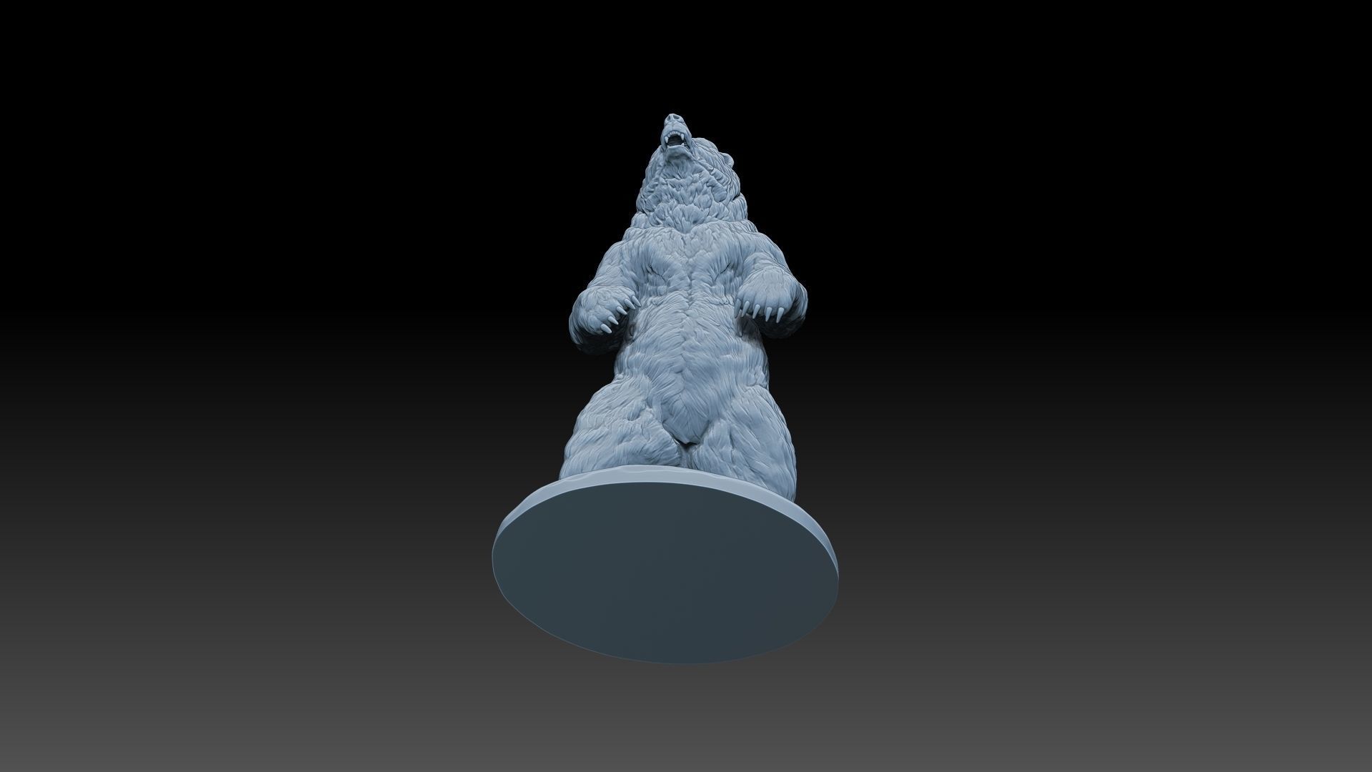 Bear Statue Print Ready 3D model_5