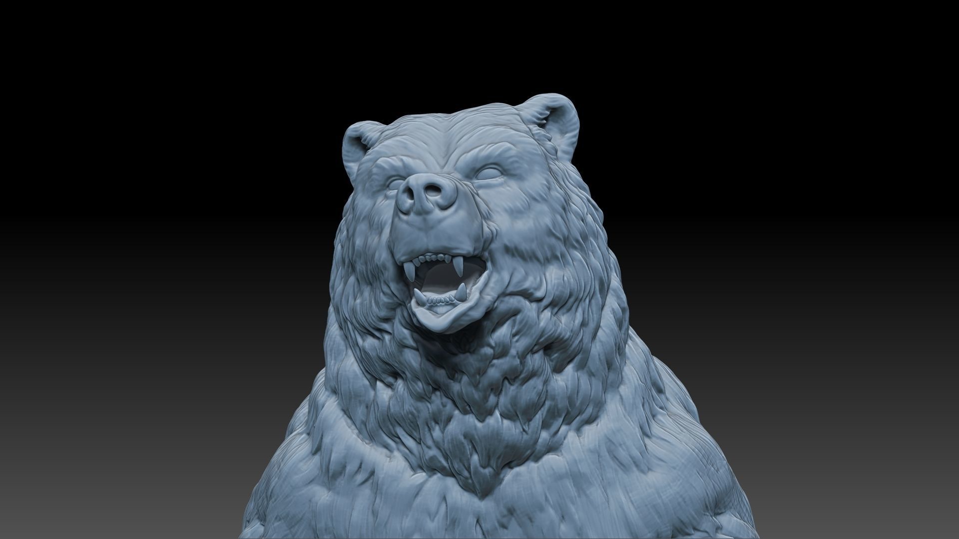 Bear Statue Print Ready 3D model_11