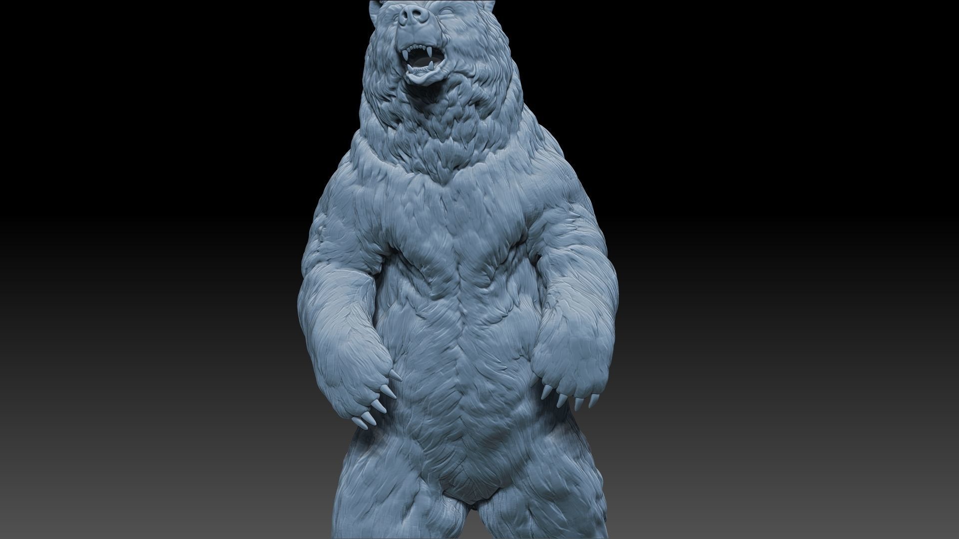 Bear Statue Print Ready 3D model_12