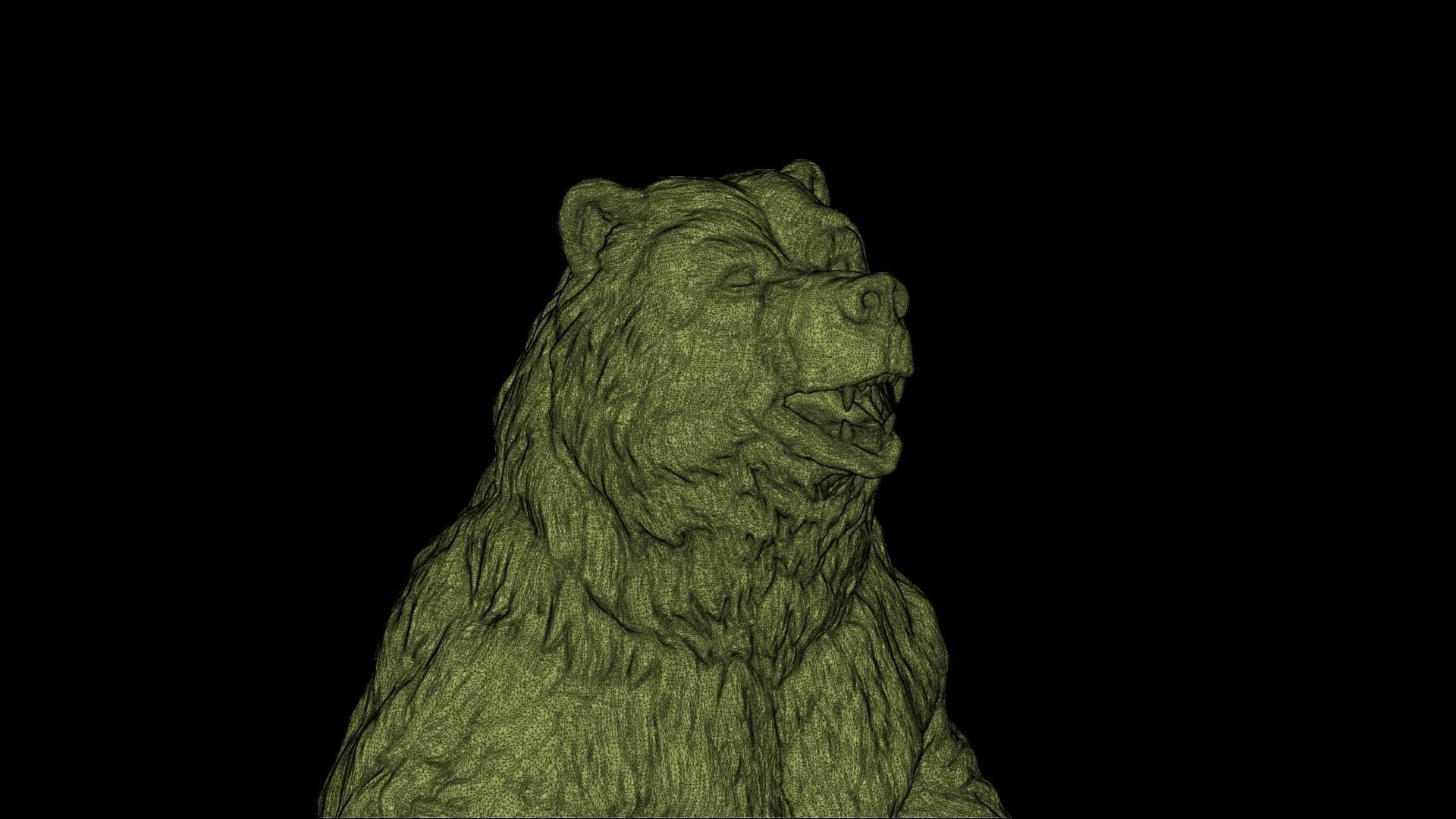 Bear Statue Print Ready 3D model_10