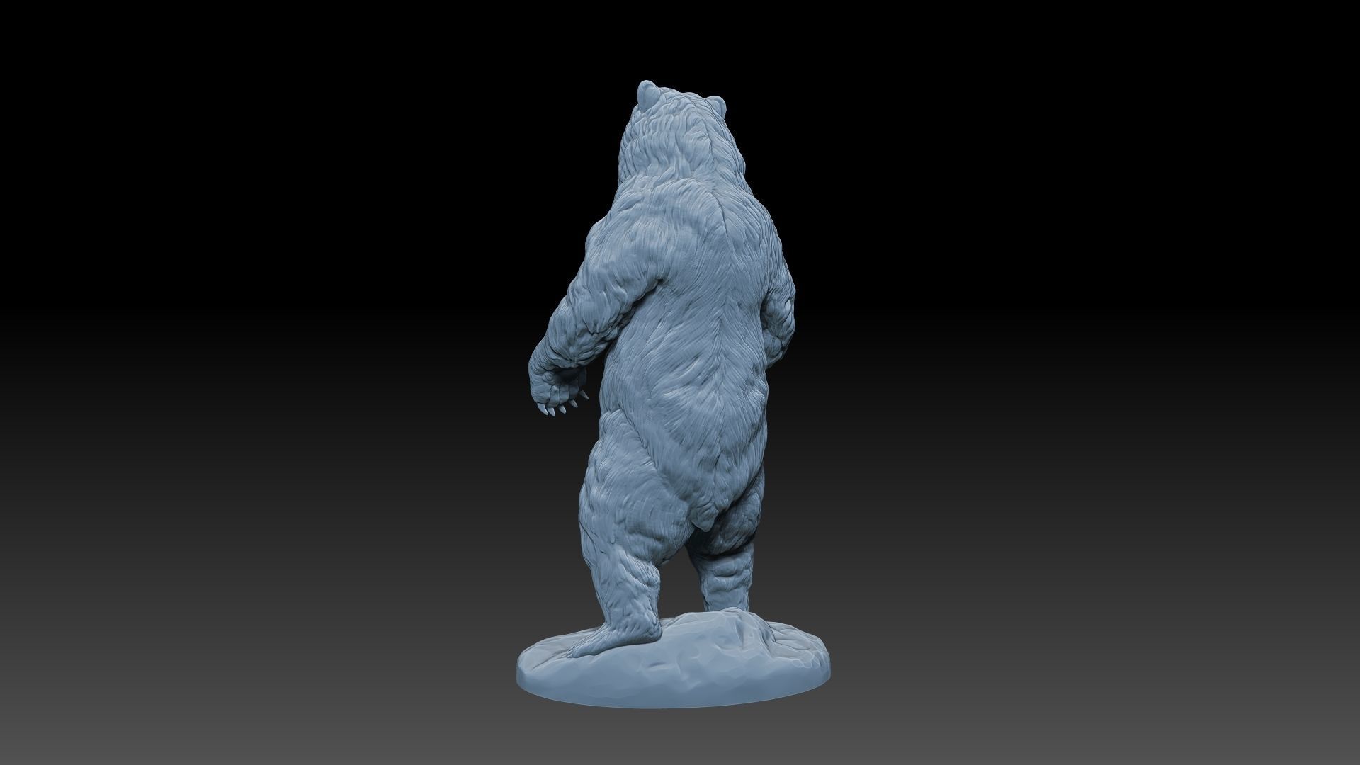 Bear Statue Print Ready 3D model_3
