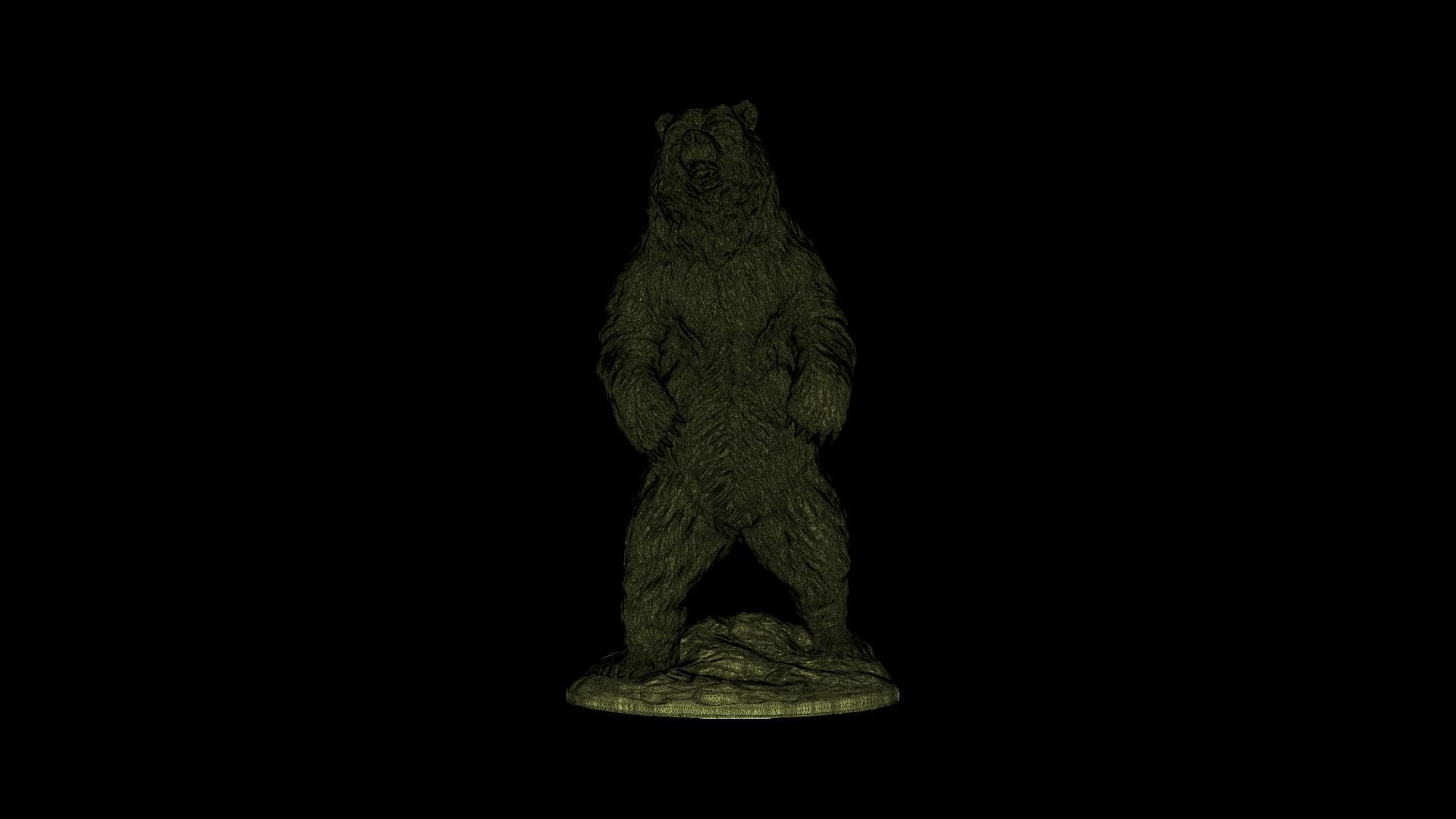 Bear Statue Print Ready 3D model_9