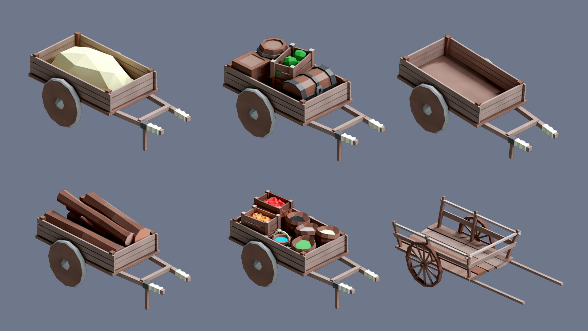 Village 2 Low-poly 3D model_27