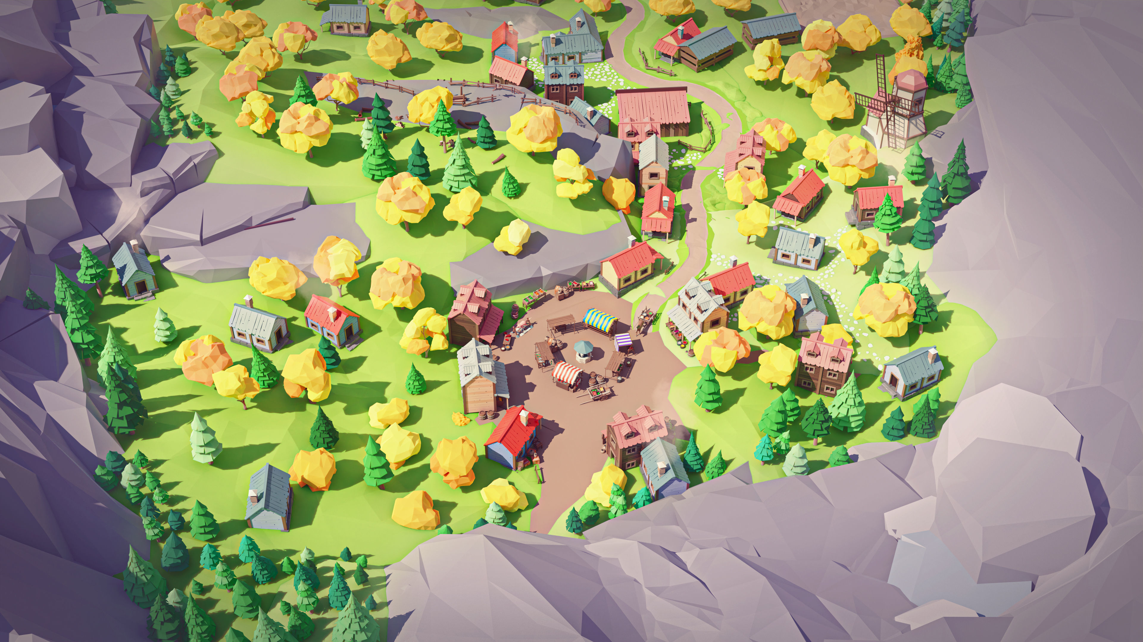 Village 2 Low-poly 3D model_18