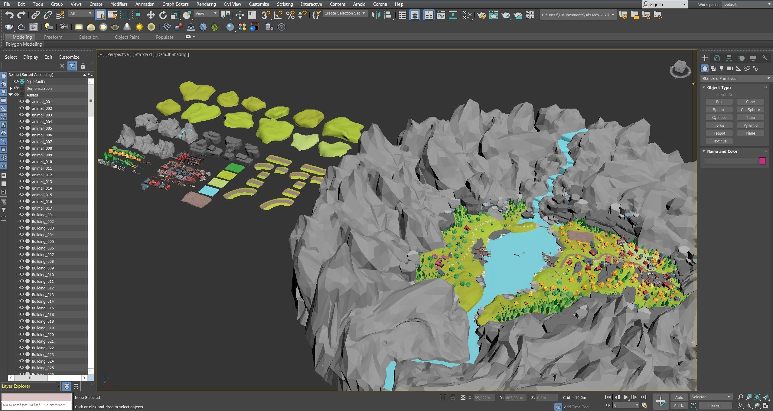 Village 2 Low-poly 3D model_50
